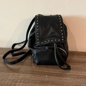Wild Fable Black Leather Small Backpack